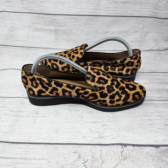 Franco Sarto Mercy‎ Women's Slip On Tan/Black Leopard Print Real Fur Size 9.5 - Picture 8 of 12